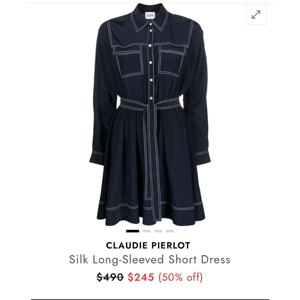 CLAUDIE PIERLOT
Silk Long-Sleeved Short Dress
